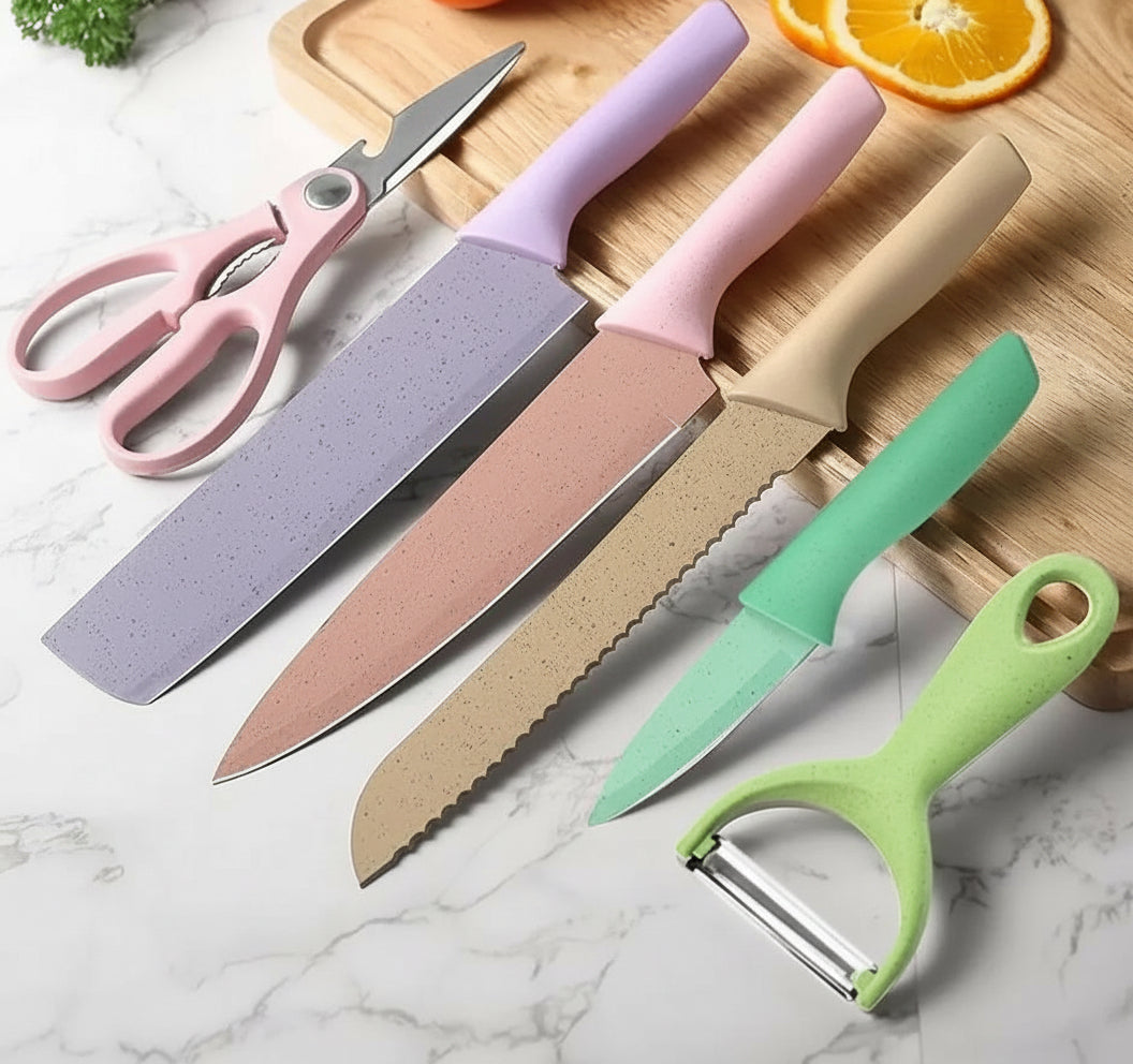 6-Piece Professional Stainless Steel Kitchen Knife Set