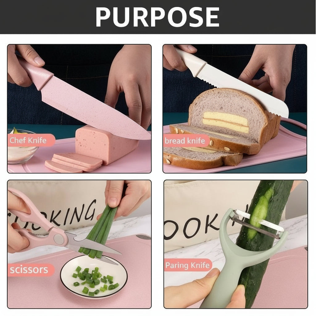 6-Piece Professional Stainless Steel Kitchen Knife Set